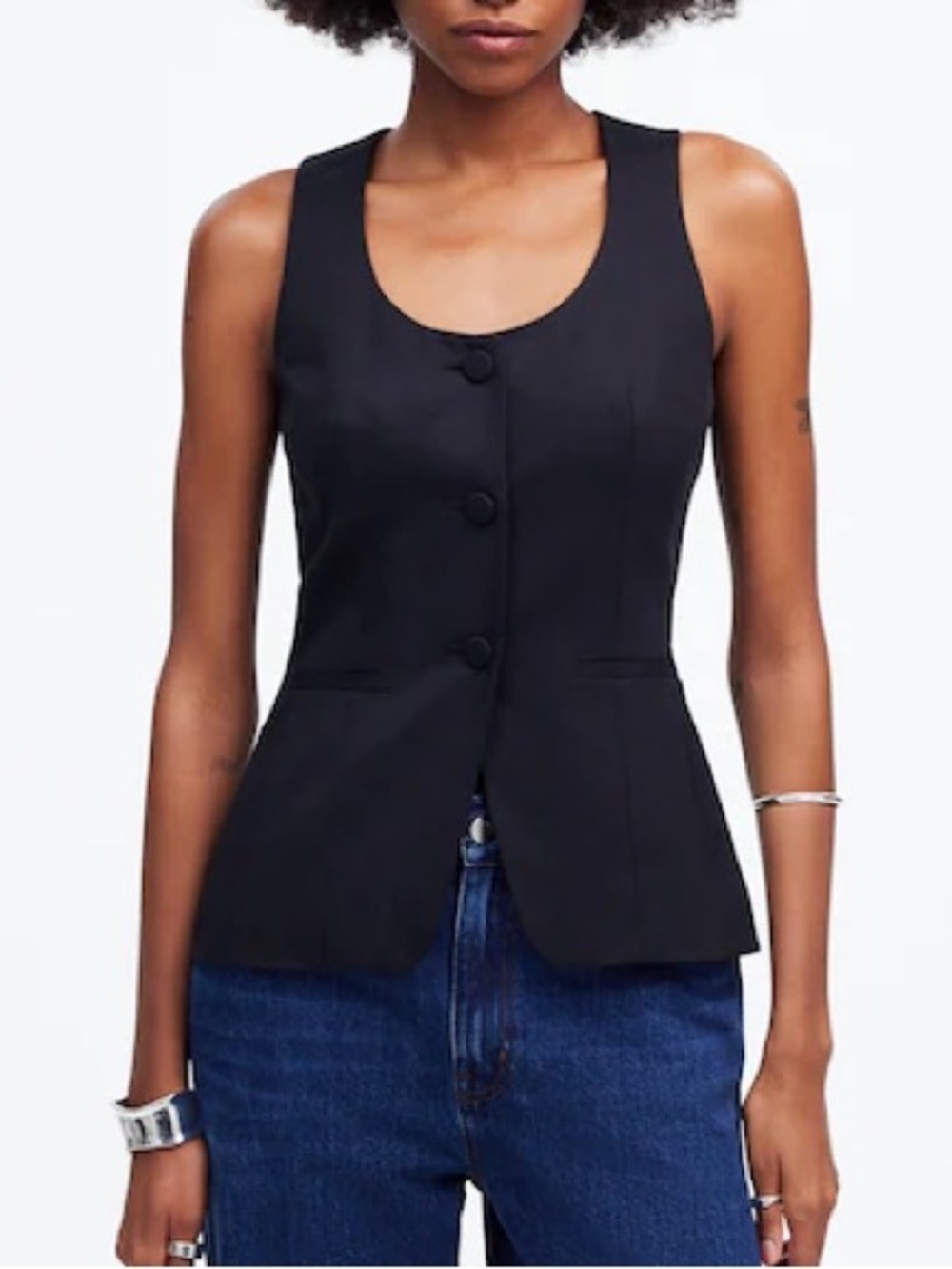NWT Madewell Linen Navy Vest